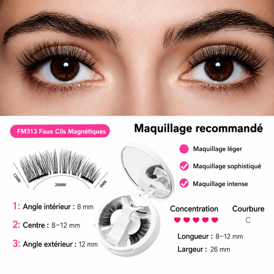 Cils Magiques Sans Colle – Faux Cils Magnétiques Réutilisables
