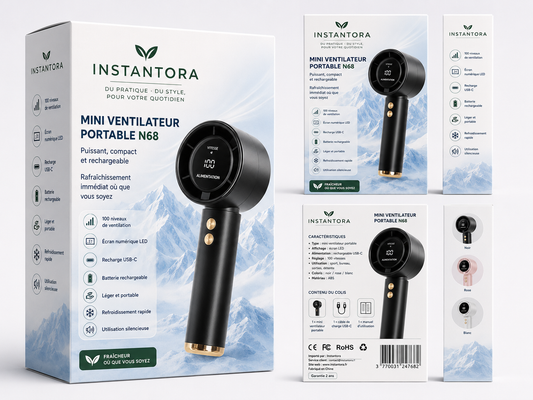 Mini Ventilateur Portable Rechargeable N68 – 100 Niveaux de Puissance