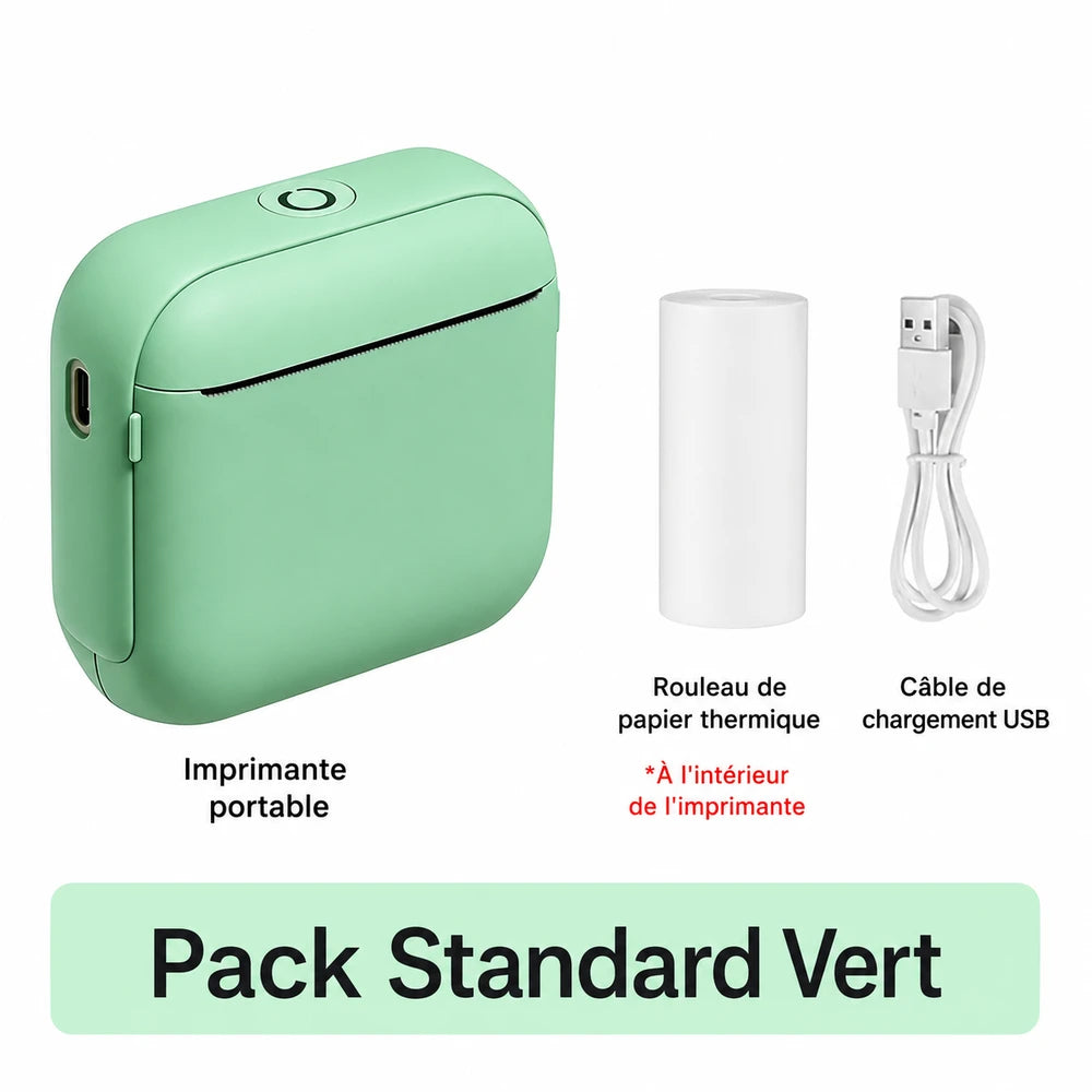 Mini Imprimante Bluetooth Portable – Thermique, Sans Encre