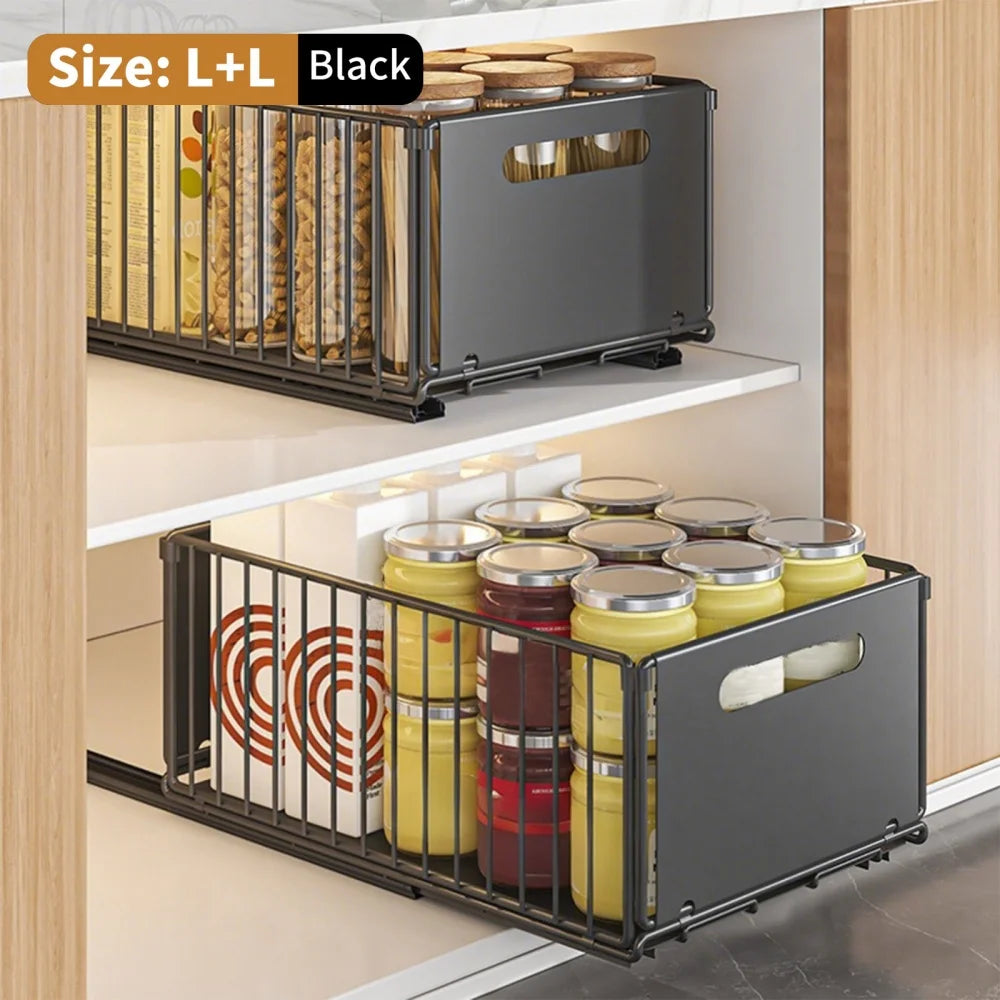 Lot de 2 Organisateurs Coulissants pour Placard – Rangement Sans Perçage
