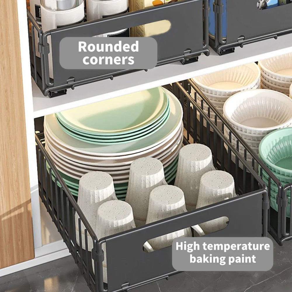 Lot de 2 Organisateurs Coulissants pour Placard – Rangement Sans Perçage