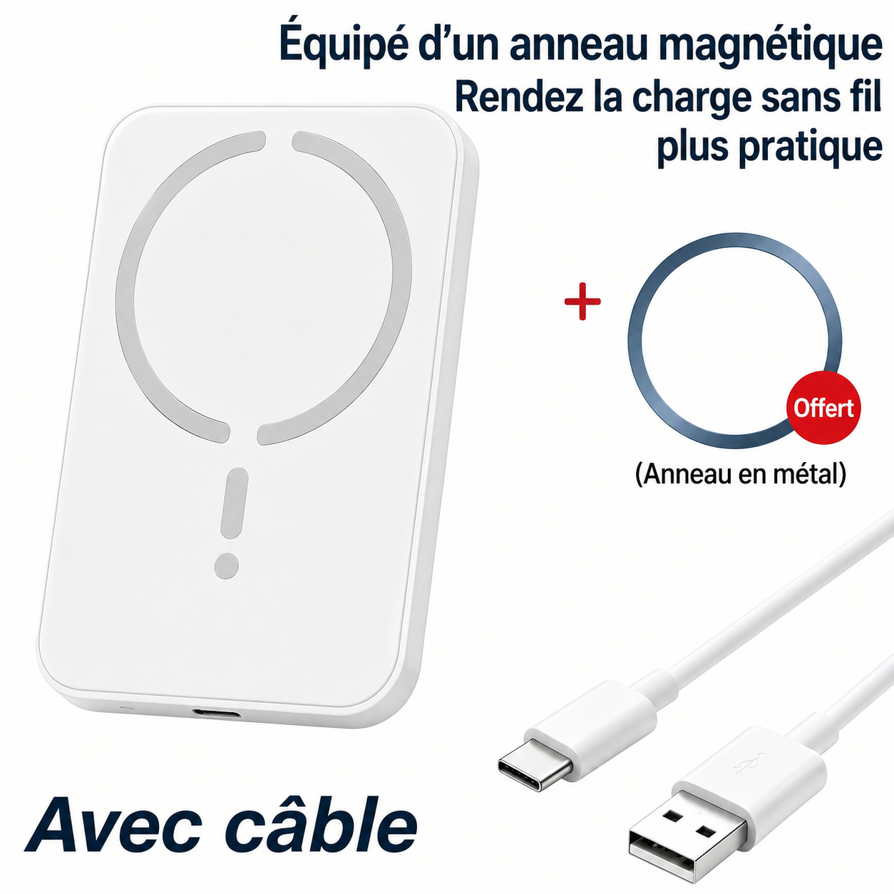 Support Téléphone Magnétique avec Charge Sans Fil pour Voiture