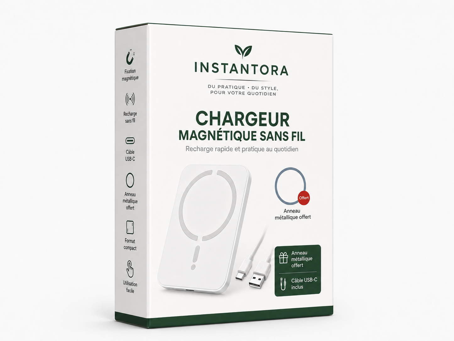 Support Téléphone Magnétique avec Charge Sans Fil pour Voiture