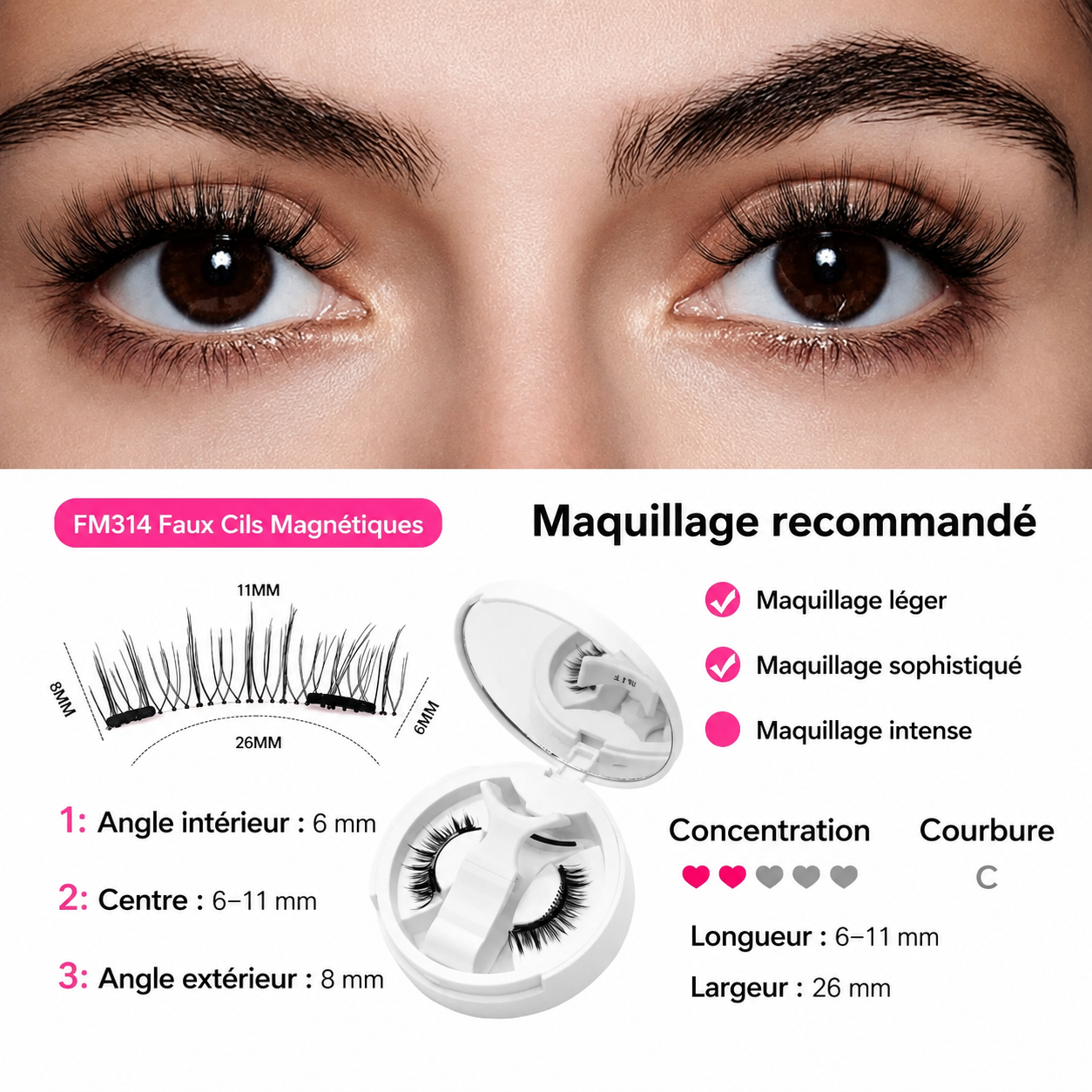 Cils Magiques Sans Colle – Faux Cils Magnétiques Réutilisables