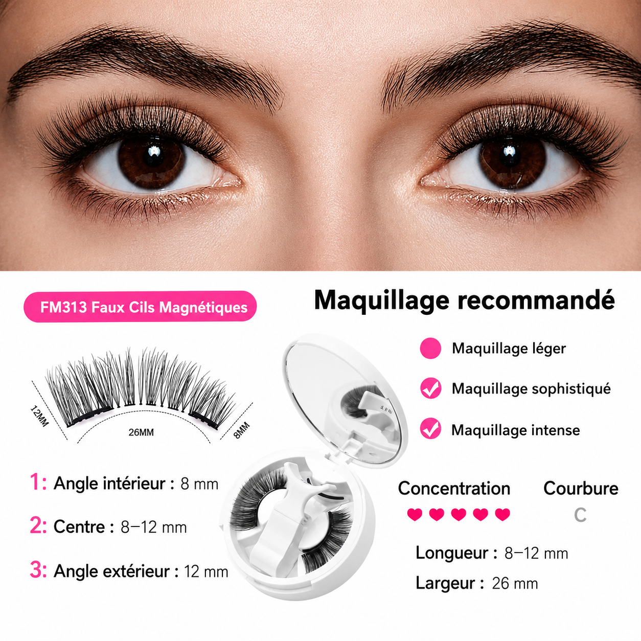 Cils Magiques Sans Colle – Faux Cils Magnétiques Réutilisables
