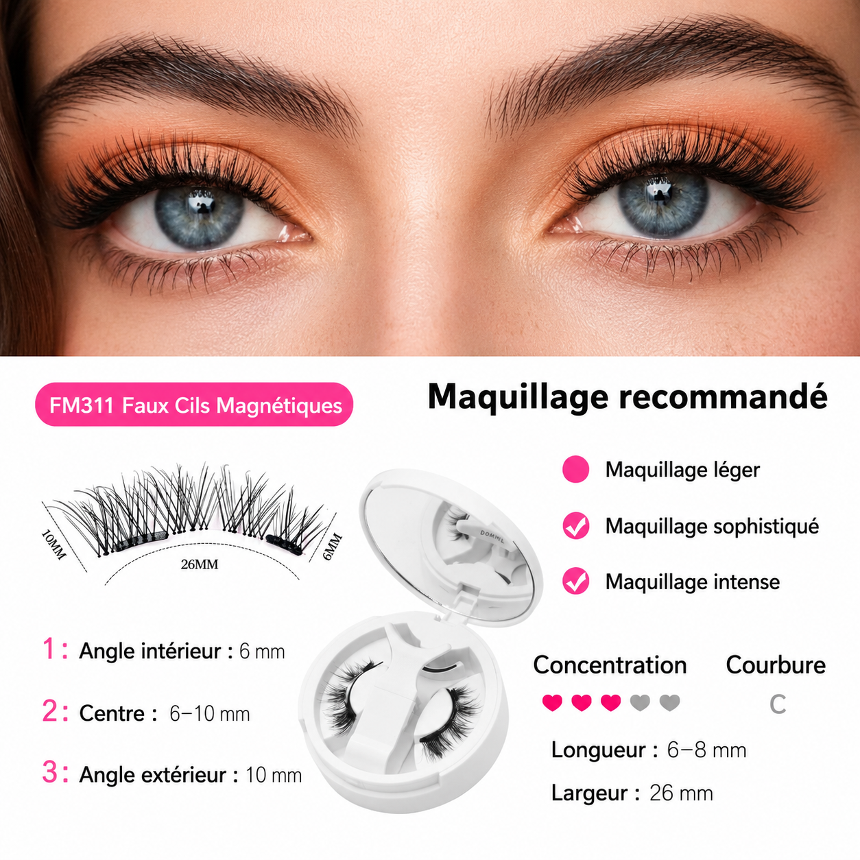 Cils Magiques Sans Colle – Faux Cils Magnétiques Réutilisables