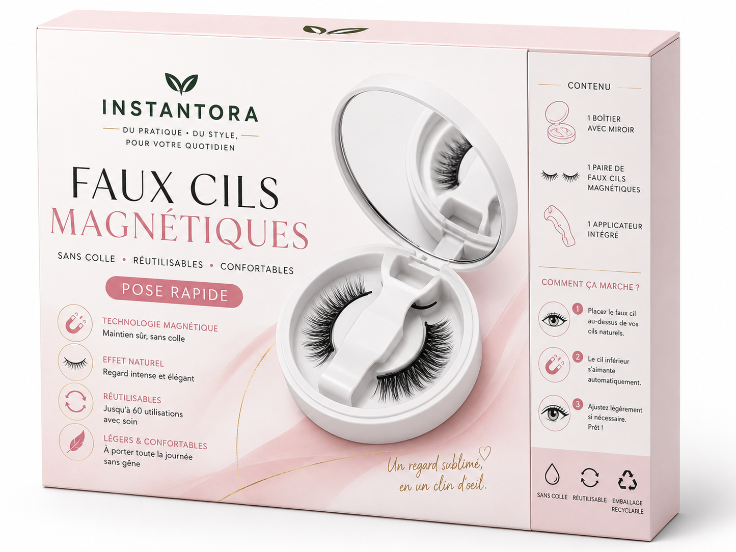 Cils Magiques Sans Colle – Faux Cils Magnétiques Réutilisables