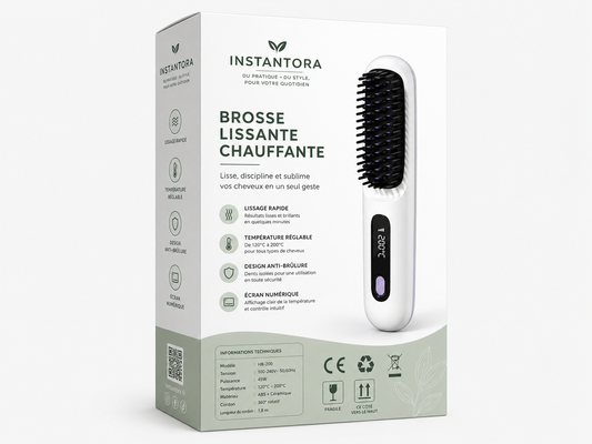 Brosse Lissante Chauffante – Lissage Rapide avec Température Réglable