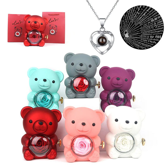 Ours en Roses Éternelles – Une Attention Intemporelle | Instantora