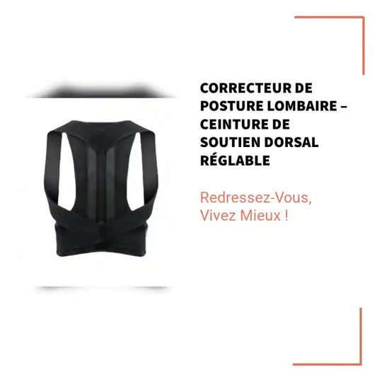 Correcteur de Posture Lombaire &ndash; Ceinture de Soutien Dorsal R&eacute;glable by@Outfy