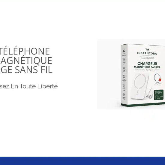 Support T&eacute;l&eacute;phone Voiture Magn&eacute;tique avec Charge Sans Fil by@Outfy