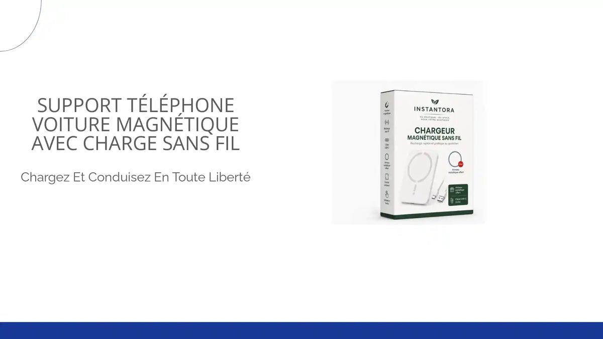 Support T&eacute;l&eacute;phone Voiture Magn&eacute;tique avec Charge Sans Fil by@Outfy
