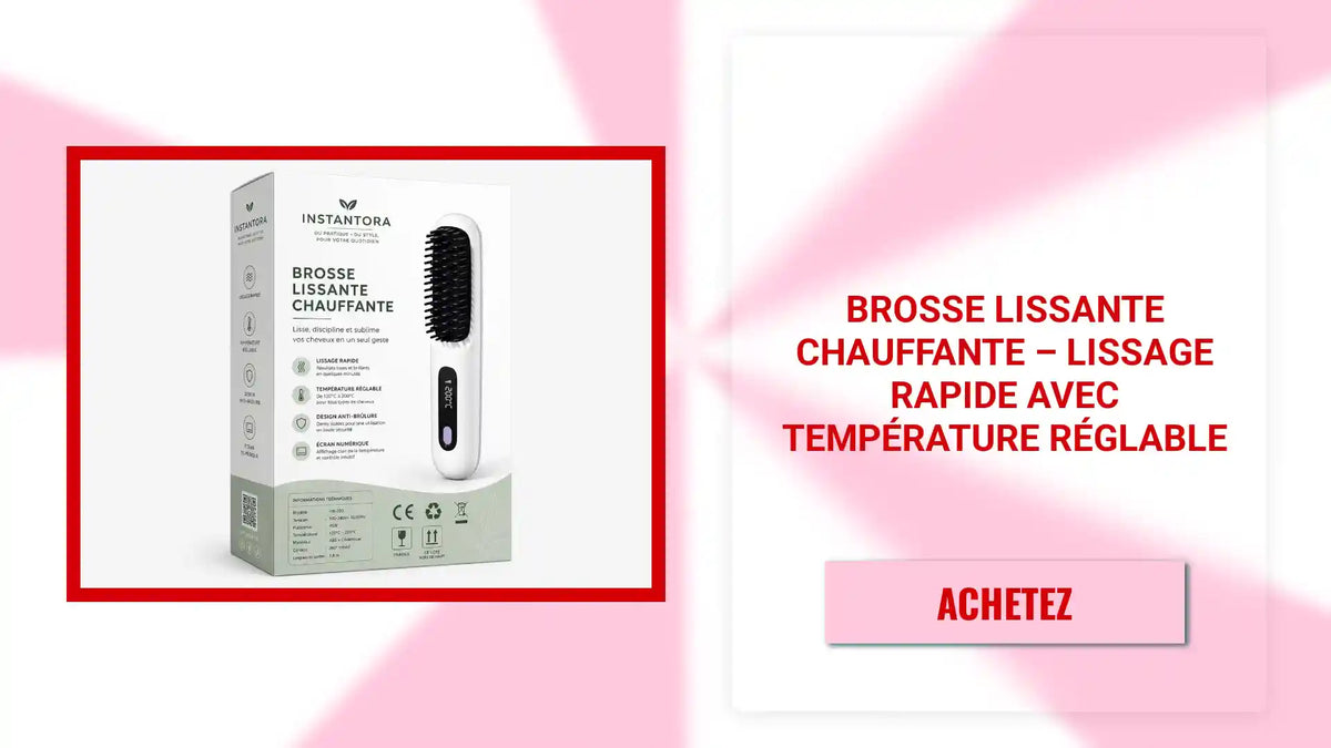 Brosse Lissante Chauffante &ndash; Lissage Rapide avec Temp&eacute;rature R&eacute;glable by@Outfy