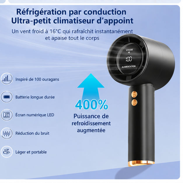 Mini Ventilateur Portable Rechargeable N68 – 100 Niveaux de Puissance